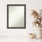 Amanti Art Non-Beveled Wood Wall Mirror, Hardwood Chocolate Narrow Frame